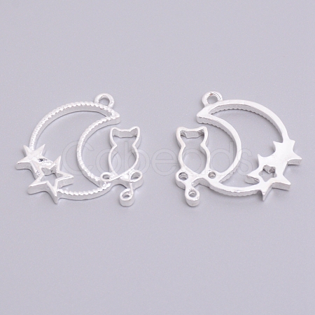 Alloy Open Back Bezel Pendants PALLOY-WH0072-89S-RS-1