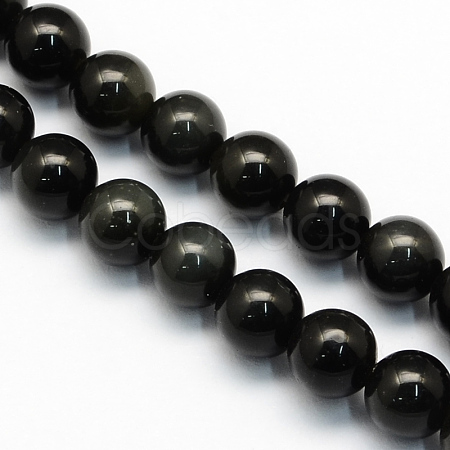 Natural Obsidian Round Beads Strands X-G-S156-8mm-1