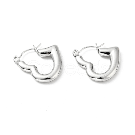 Non-Tarnish 304 Stainless Steel Heart Hoop Earrings for Women EJEW-A076-05P-1