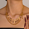 Fashionable Vintage Brass Round Ball Tassel Women's Necklaces, Real 18K Gold Plated, 20.87 inch(53cm)