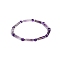 Natural Amethyst Bead Stretch Bracelets, with Alloy Beads, Column, Inner Diameter: 5cm