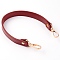 PU Leather Bag Strap, with Alloy Swivel Clasps, Flat, Bag Replacement Accessories, Brown, 37x1.85x0.3cm