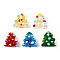 Christmas Theme Handmade Lampwork Bumpy Beads, Christmas Tree, Mixed Color, 16~18x14.5~16x7.5~8.5mm, Hole: 1.8~2mm