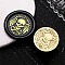 Golden Tone Wax Seal Brass Stamp Heads, for Wax Seal Stamp, Halloween Day Series, Skull with Wings, 25x14mm, Hole: 7mm