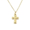 Ion Plating(IP) 304 Stainless Steel Pendant Necklaces for Women, Cross, Real 18K Gold Plated, 18.39 inch(46.7cm)