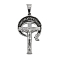 304 Stainless Steel Pendants,  Crucifix Cross Charm, Easter, Antique Silver, 40x23.5x3.5mm, Hole: 9.5x4.5mm