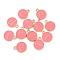 Alloy Enamel Pendants, Golden, Flat Round with 12 Constellation Charm, Pink, 15x12.5x2mm, Hole: 1.8mm