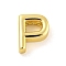 Brass Pendants, Real 18K Gold Plated, Letter P, 8x6.5x3mm, Hole: 1.2mm