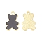 Alloy Enamel Pendants, Bear Charm, Golden, Black, 20.5x13x1mm, Hole: 1.7mm