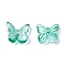 Electroplate Glass Beads, with Golden Foil, Butterfly, Aquamarine, 10x11x4mm, Hole: 1mm