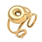 304 Stainless Steel Finger Ring, Real 18K Gold Plated Cuff Ring, Letter Q, Inner Diameter: 18mm, Letter: 14~15x6.5~19mm