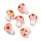 Handmade Lampwork Beads, Mushroom, Orange Red, 13x10mm, Hole: 1.6mm