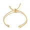 Braided Cotton Cord Slider Bracelet Making, with Rack Plating Brass Findings, Real 18K Gold Plated, Snow, 8-5/8x1/8 inch(22x0.3cm), Hole: 2mm