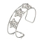 Non-Tarnish 304 Stainless Steel Wide Textured Open Cuff Bangles, Star, 2-1/2~2-3/4 inch(6.5~7cm)x1-7/8 inch(4.7cm)