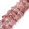 Natural Straswberry Quartz Beads Strands, Chip, 5~18x3~9x2~5mm, Hole: 1mm, about 67~69pcs/strand, 15.55''(39.5~40cm)