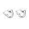 Non-Tarnish 304 Stainless Steel Heart Hoop Earrings for Women, Stainless Steel Color, 20x20x3mm, Pin: 0.8mm