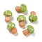 Handmade Lampwork Beads, Mushroom, Yellow Green, 13x10mm, Hole: 1.6mm