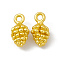 Rack Plating Alloy Charms, Cadmium Free & Lead Free & Nickle Free, Pine Cone, Matte Gold Color, 13x7x5mm, Hole: 1.6mm