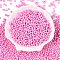 Glass Seed Beads, Opaque Colours, Round, Hot Pink, 3.5~4x3~3.5mm, Hole: 0.8~0.9mm, about 4500pcs/pound