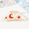 Moon & Star Pattern Acrylic Claw Hair Clips, Hair Accessories for Women & Girls, PapayaWhip, 50x105mm