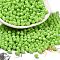 Baking Painted Glass Seed Beads, Bicone, Lawn Green, 4.5x4mm, Hole: 1mm, about 5232pcs/pound