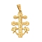 Ion Plating(IP) 304 Stainless Steel Pendants, Crucifix Cross Charm, Golden, 33x20x3mm, Hole: 6x3.5mm