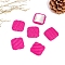 Korean Version Fabric Flat Square Cabochons, Woolen Fabric Cabochons, Deep Pink, 25x25mm