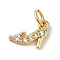 Brass Micro Pave Clear Cubic Zirconia Pendants, Real 18K Gold Plated, Shoes, 8.5x10.5x2.7mm, Hole: 3.2mm