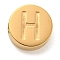 Ion Plating(IP) 304 Stainless Steel Beads, Flat Round with Letter, Golden, Letter H, 8x3mm, Hole: 1.6mm