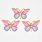 Transparent Acrylic Pendants, with Plated Bottom, Butterfly, Colorful, 23x38x5mm, Hole: 1.2mm