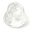 Glass Pendants, Figure of Buddha, Clear, 39x36x14mm, Hole: 1mm