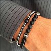 Fashion Retro Black Matte Bracelet Set with Zircon Crown ZZ8347-9-1