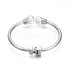 ABS Plastic Pearl Round Beaded Open Cuff Bangle BJEW-S118-148P-2
