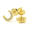 Brass Micro Pave Cubic Zirconia Stud Earrings EJEW-D103-02G-2