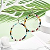 Natural Agate Beads Big Ring Dangle Earrings for Girl Women EJEW-JE04652-3