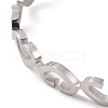 304 Stainless Steel Bangles with Safety Chains BJEW-F464-18P-2