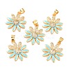 Real 18K Gold Plated Brass Micro Pave Cubic Zirconia Pendants ZIRC-L100-087G-05-1