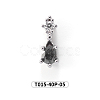 Chinese lute Shape Brass Micro Pave Clear Cubic Zirconia Nail Gems Set MRMJ-T015-40P-05-2