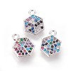 Brass Micro Pave Cubic Zirconia Charms ZIRC-L075-11A-P-1