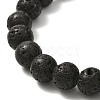 Natural Lava Rock & Oval Mixed Stone Beads Stretch Bracelet BJEW-JB07077-4