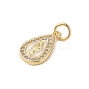 Brass Micro Pave Clear Cubic Zirconia Pendants KK-E111-31G-G-2