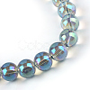 Electroplate Glass Beads Strands EGLA-Q062-8mm-A01-2
