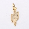 Brass Micro Pave Cubic Zirconia Charms X-ZIRC-E135-34G-2