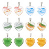 12Pcs 6 Colors Transparent Glass Pendants GLAA-TA0001-73-8