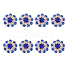 DICOSMETIC 8Pcs 1-Hole Golden Tone Alloy Rhinestone Shank Buttons BUTT-DC0001-08-1