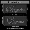 8Pcs 2 Style Word Believe & Inspire Glass Hotfix Rhinestone DIY-FG0004-98-2