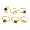 Natural Mixed Stone Finger Rings RJEW-Q822-52G-1