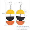 Semicircle Wood Dangle Earrings X-EJEW-JE03892-3