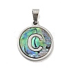 304 Stainless Steel with Paua Shell Pendants STAS-G268-02C-P-2