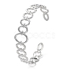 304 Stainless Steel Hollow Oval Cuff Bangle for Women BJEW-D061-04P-2